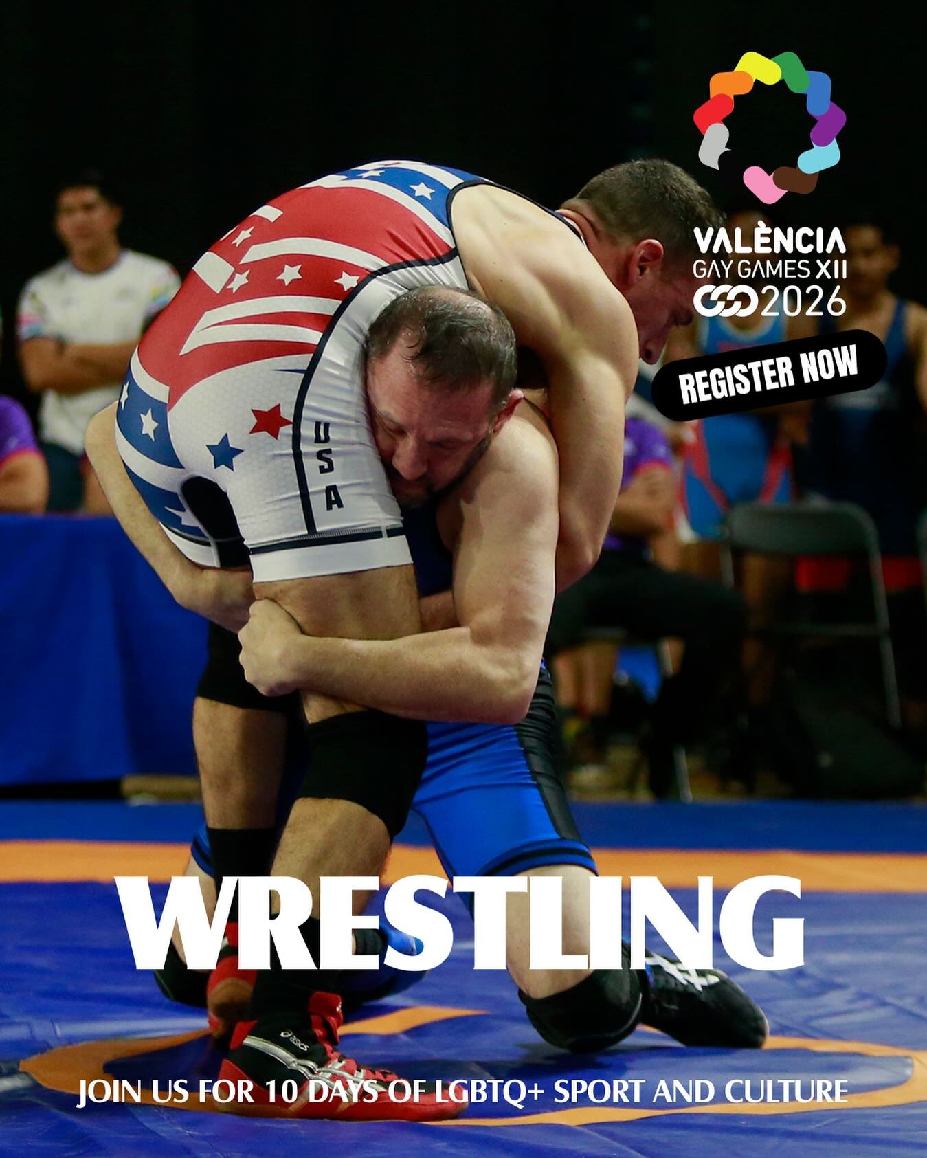 Time to hit the mat and bring the fight! 🤼&zwj;♂️✨ Whether you&rsquo;re a seasoned grappler or just love a good roll, registration is OPEN for Gay Games XII 2026 in Val&egrave;ncia! Step into the ring with pride and show what you&rsquo;re made of. ?