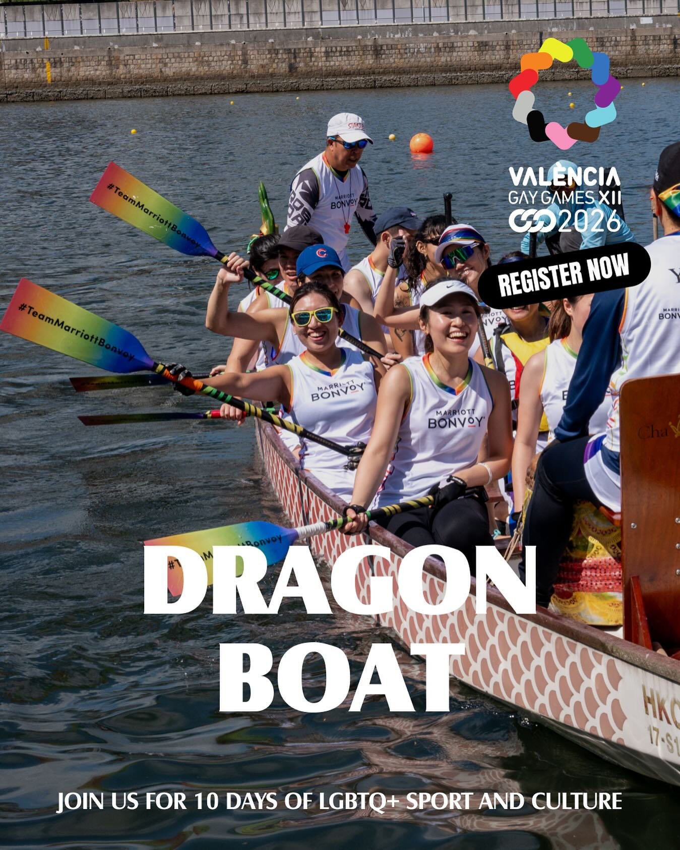Paddle strong, paddle proud! 🐉🚣 Registration is OPEN for Gay Games XII 2026 in Val&egrave;ncia. Sync up and surge forward with unity and pride. 🏳️&zwj;🌈 gaygamesvalencia2026.com/en